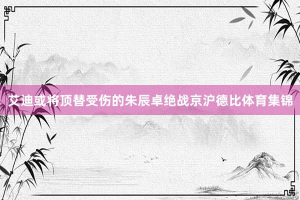 艾迪或将顶替受伤的朱辰卓绝战京沪德比体育集锦