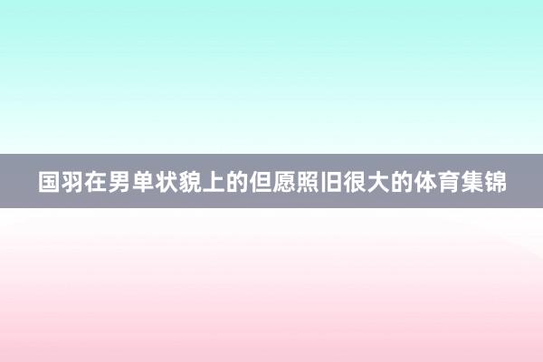 国羽在男单状貌上的但愿照旧很大的体育集锦