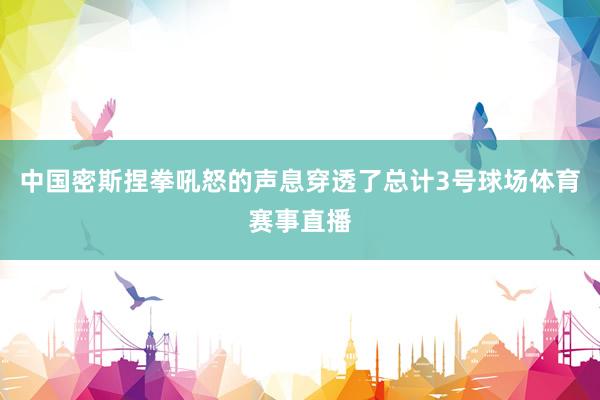 中国密斯捏拳吼怒的声息穿透了总计3号球场体育赛事直播