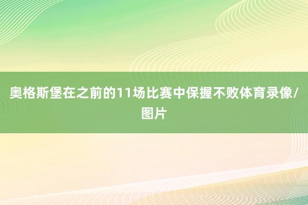 奥格斯堡在之前的11场比赛中保握不败体育录像/图片