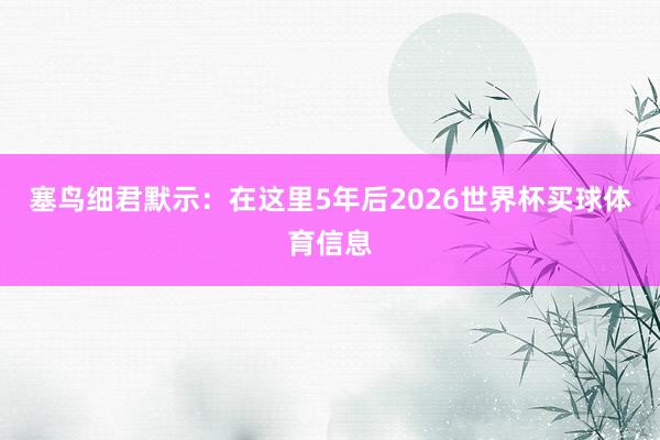 塞鸟细君默示:在这里5年后2026世界杯买球体育信息