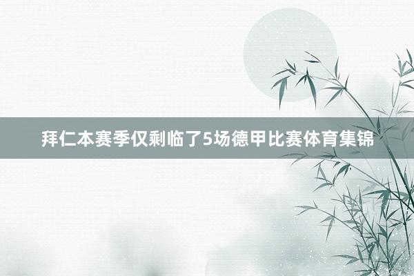 拜仁本赛季仅剩临了5场德甲比赛体育集锦