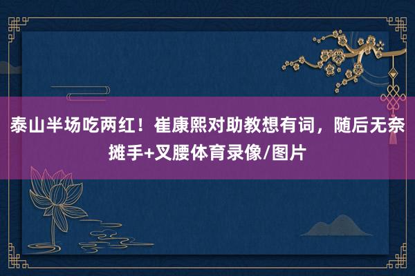 泰山半场吃两红！崔康熙对助教想有词，随后无奈摊手+叉腰体育录像/图片