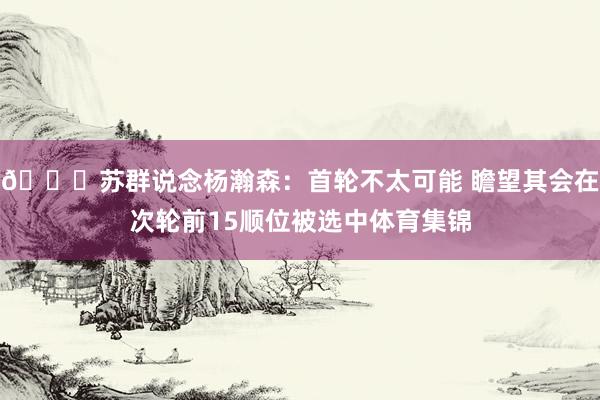 😉苏群说念杨瀚森：首轮不太可能 瞻望其会在次轮前15顺位被选中体育集锦