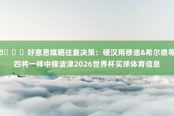 👀好意思媒晒往复决策：硬汉用穆迪&希尔德等四将一样中锋波津2026世界杯买球体育信息