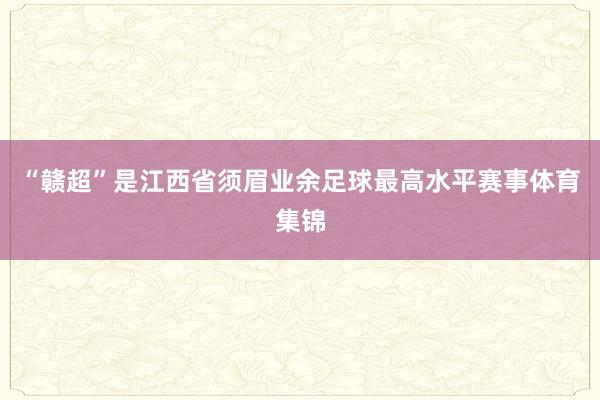 “赣超”是江西省须眉业余足球最高水平赛事体育集锦