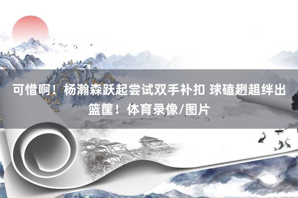 可惜啊！杨瀚森跃起尝试双手补扣 球磕趔趄绊出篮筐！体育录像/图片