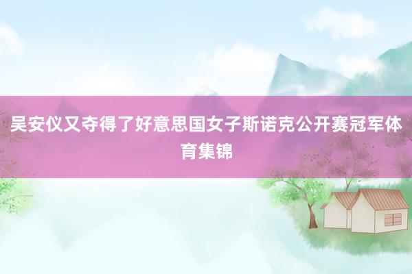 吴安仪又夺得了好意思国女子斯诺克公开赛冠军体育集锦