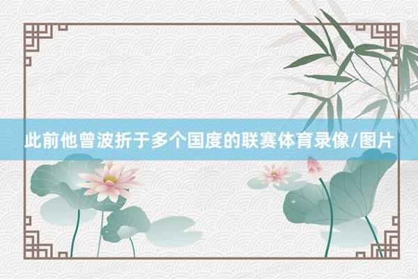 此前他曾波折于多个国度的联赛体育录像/图片