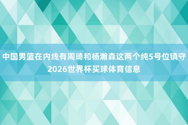 中国男篮在内线有周琦和杨瀚森这两个纯5号位镇守2026世界杯买球体育信息