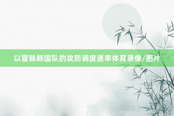 以冒昧韩国队的攻防调度速率体育录像/图片