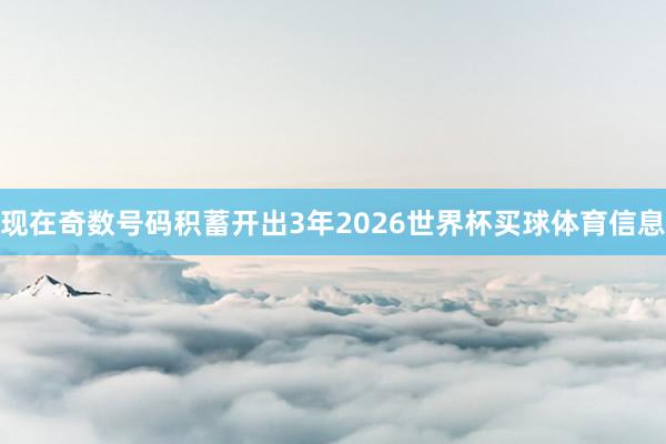 现在奇数号码积蓄开出3年2026世界杯买球体育信息