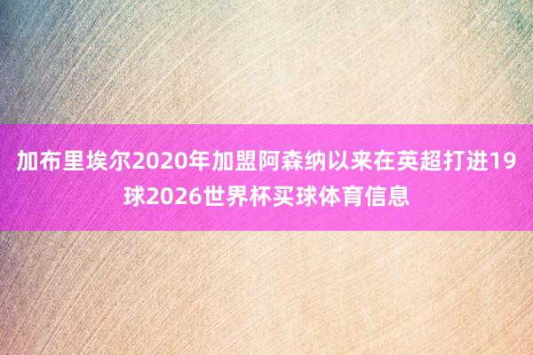 加布里埃尔2020年加盟阿森纳以来在英超打进19球2026世界杯买球体育信息