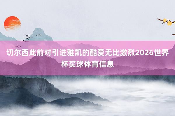 切尔西此前对引进雅凯的酷爱无比激烈2026世界杯买球体育信息