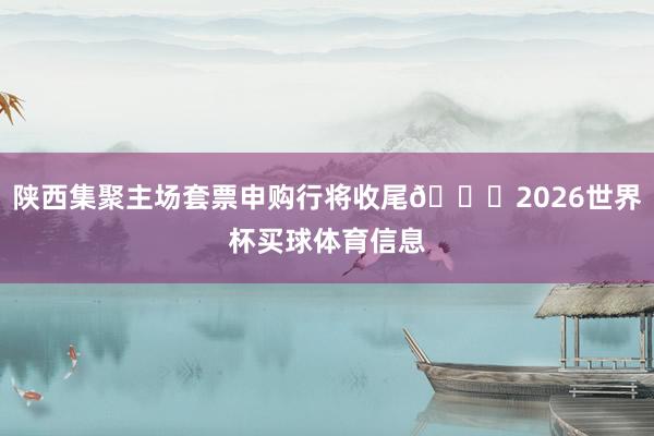 陕西集聚主场套票申购行将收尾🎙2026世界杯买球体育信息