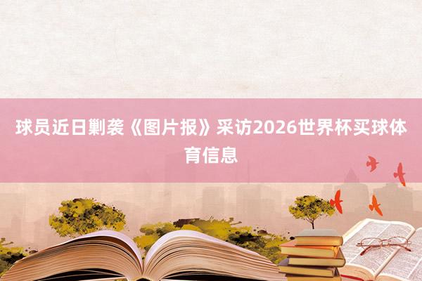球员近日剿袭《图片报》采访2026世界杯买球体育信息