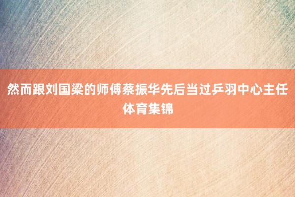然而跟刘国梁的师傅蔡振华先后当过乒羽中心主任体育集锦