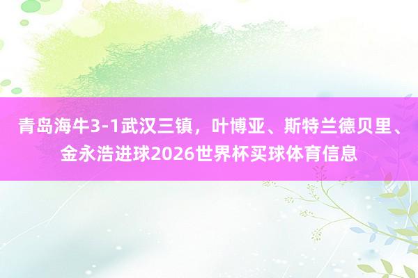 青岛海牛3-1武汉三镇，叶博亚、斯特兰德贝里、金永浩进球2026世界杯买球体育信息